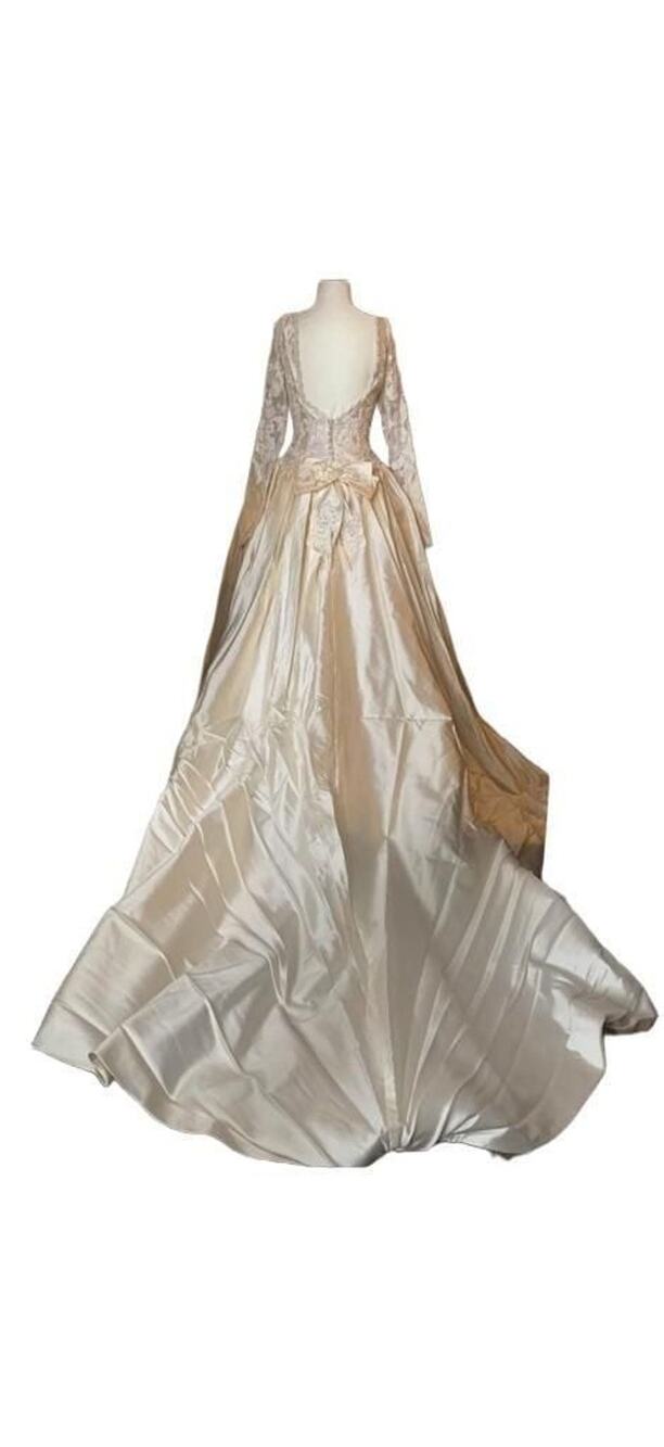 VINTAGE NWT Eve of Milady 1272 Silk Wedding Dress Bow Lace 2 4 6 Archival 80s 90
